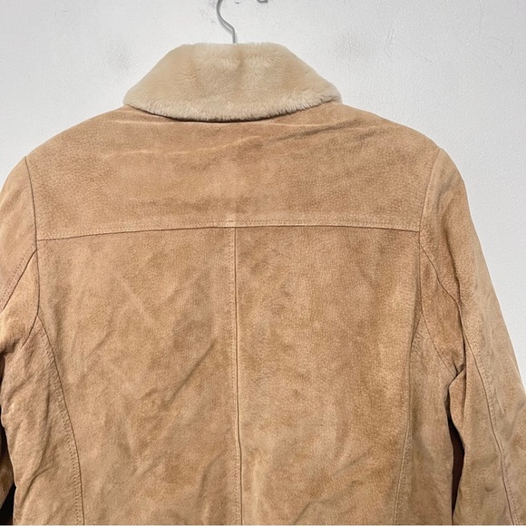 Winlit Leather Jacket with Fur Lining Women's Size Medium Tan Zip Front Western - Picture 5 of 10